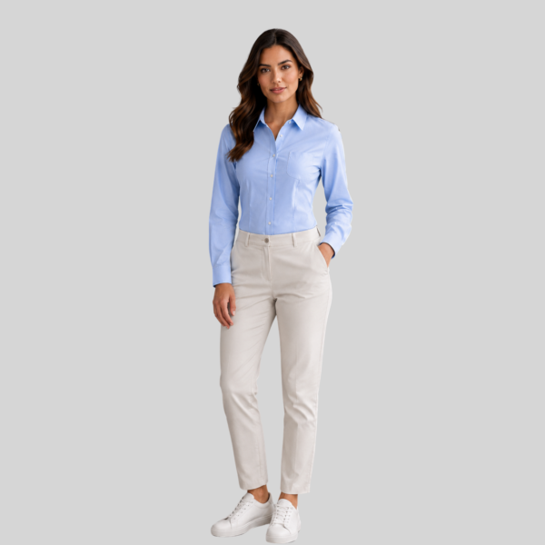 BLUSA OXFORD MANGA LARGA