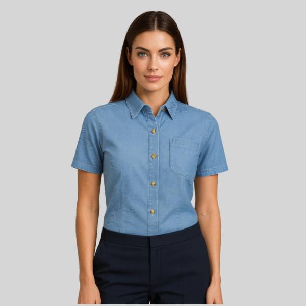 BLUSA MEZCLILLA MANGA CORTA