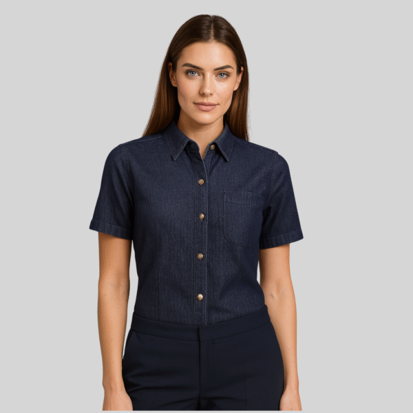 BLUSA MEZCLILLA MANGA CORTA