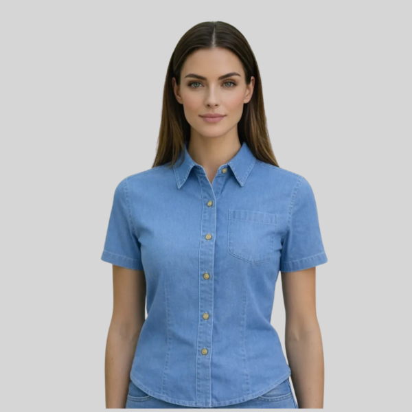 BLUSA MEZCLILLA MANGA CORTA