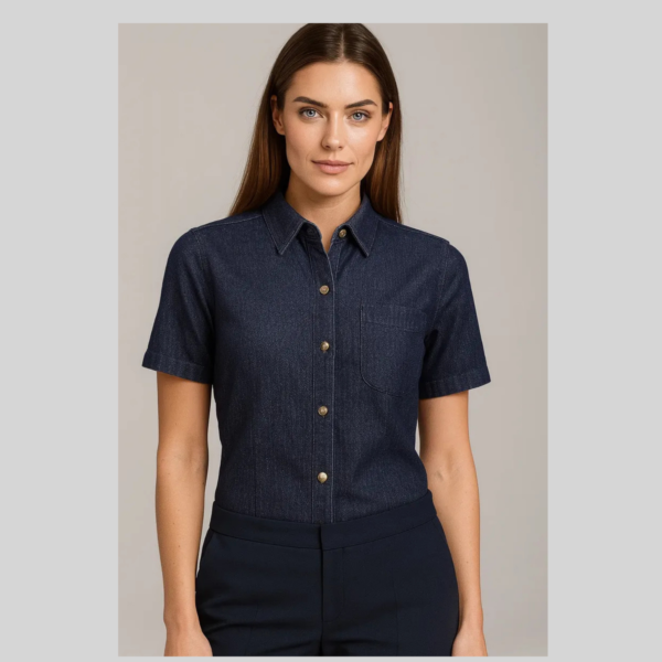 BLUSA MEZCLILLA MANGA CORTA