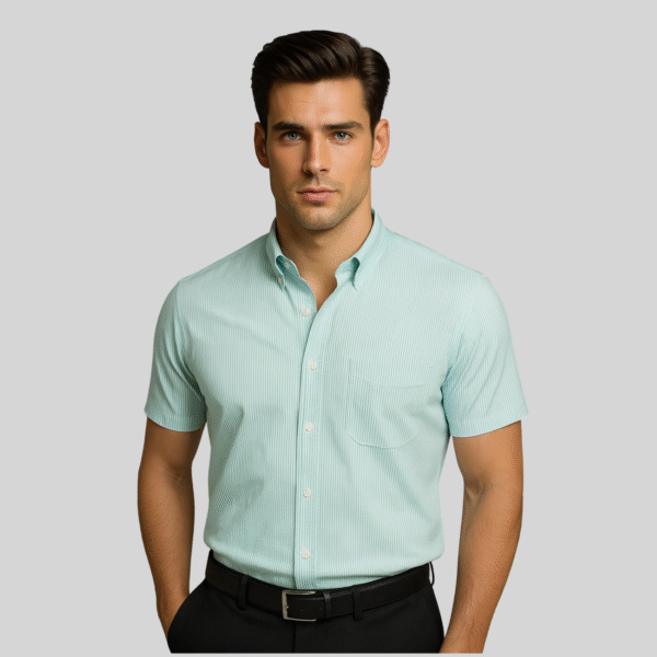 CAMISA MIL RAYAS MANGA CORTA