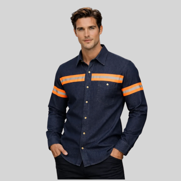 CAMISA MEZCLILLA REFLEJANTE
