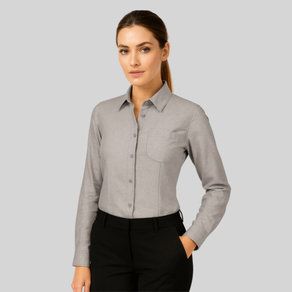 BLUSA OXFORD MANGA LARGA