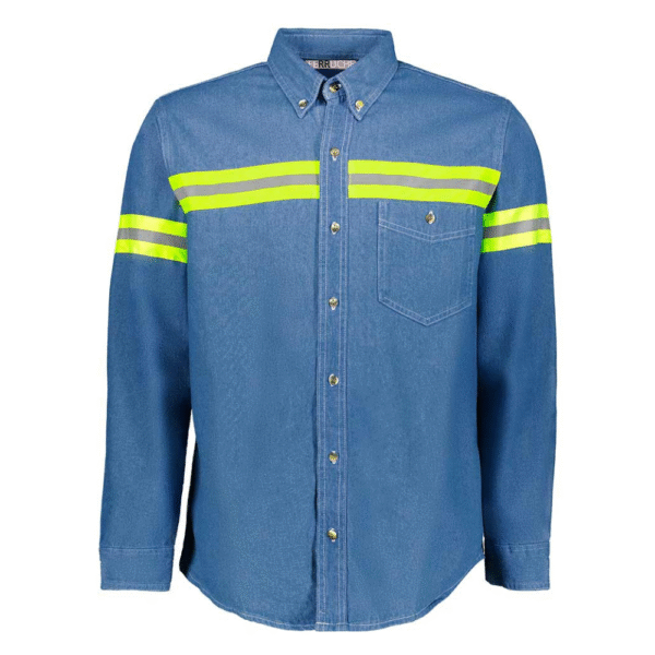 CAMISA MEZCLILLA REFLEJANTE MANGA LARGA