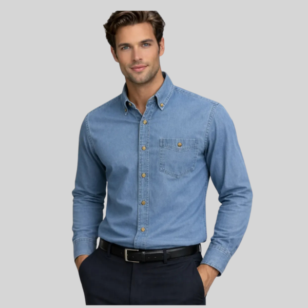 CAMISA MEZCLILLA MANGA LARGA