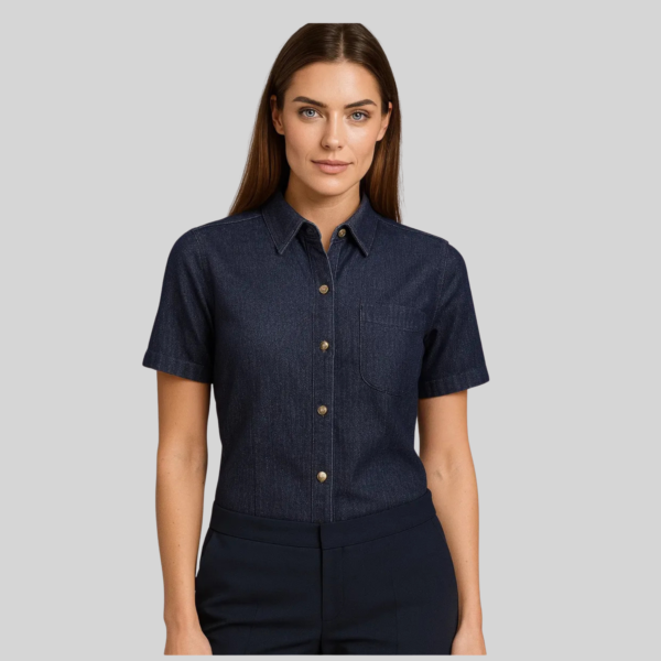 BLUSA MEZCLILLA MANGA CORTA